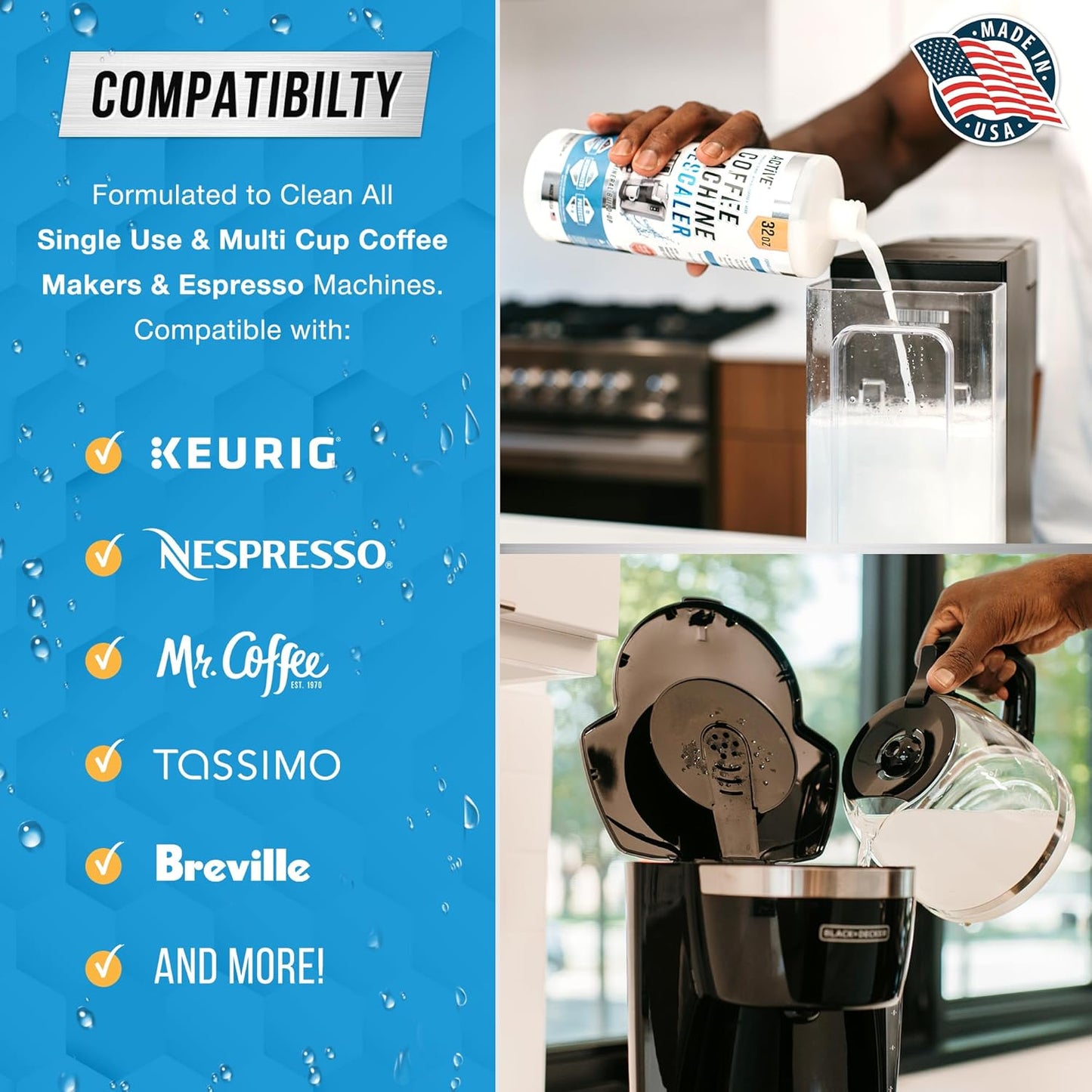 Kaffeemaschinenreiniger Entkalkertabletten – 24 Stück, kompatibel mit Nespresso, Keurig, Ninja, Delonghi, Miele, Kaffeemaschinenentkalkungs- und Reinigungs-Tabs, Entkalken von Filterkaffee- und Espressomaschinen