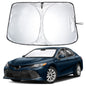EcoNour Car Windshield Sunshade | Blocks 99% Heat & Keeps Interior Cool | Universal Fits Cars, SUVs, Trucks | Automotive Sun Screen, Visor & Car Accessories for Summer | Medium (64x32 Inches)