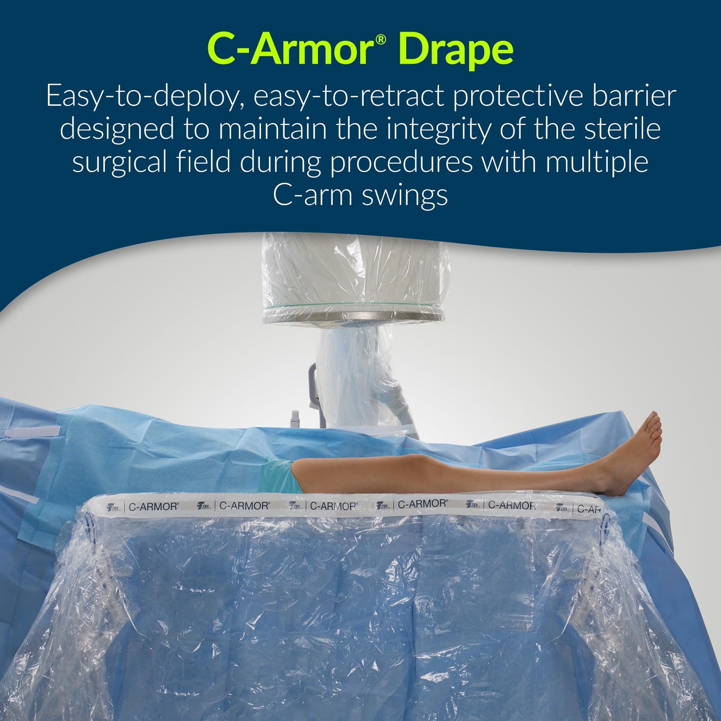 TIDI 5523 C-Armor Drape ― Designed to Protect The Sterile Field When Using a C-Arm Imaging System ― Quantity: 12 Sterile C-Armor Drapes ― Medical Supplies
