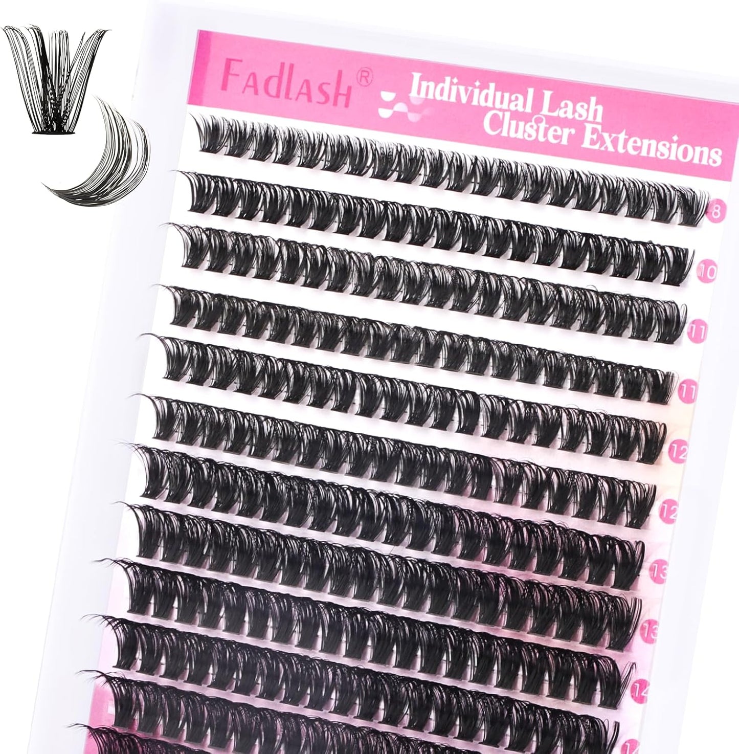 Cluster Lashes D Curl Lash Clusters 280 Pcs Lash Extension Clusters Individual Lashes Soft DIY Eyelash Extensions Mixed Tray Eyelash Clusters Natural Look (60D-0.07D, 8-16mm)
