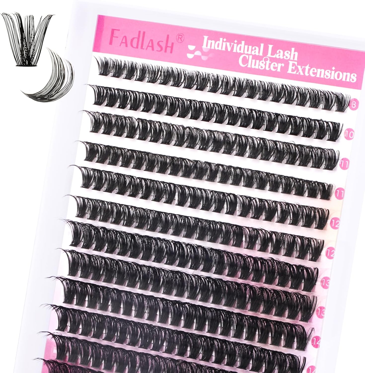 Cluster Lashes D Curl Lash Clusters 280 Pcs Lash Extension Clusters Individual Lashes Soft DIY Eyelash Extensions Mixed Tray Eyelash Clusters Natural Look (60D-0.07D, 8-16mm)