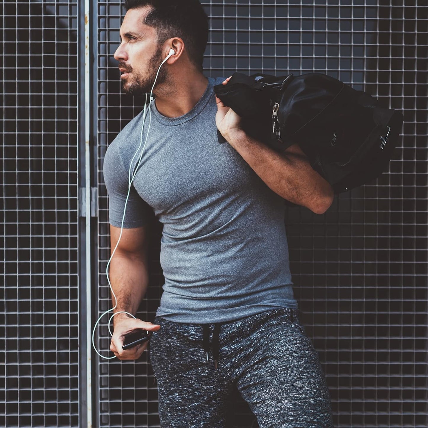 MLYENX Herren-Trainingsshirts Sportbekleidung Feuchtigkeitsableitend, schnelltrocknende Herren-Sportshirts Gym T-Shirts
