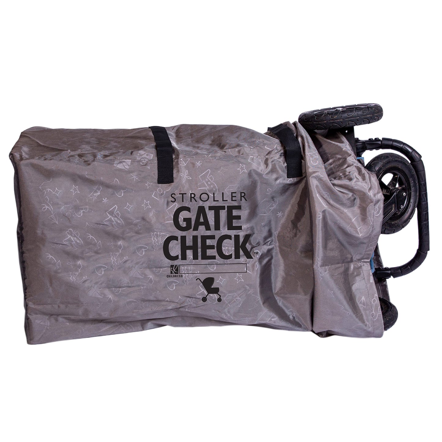 J.L. Childress Gate Check Bag for Single & Some Double Strollers - Travel Bag for Airplane, Fits Most Standard Baby Strollers, Airport Accessories Gate Check, Flying Essentials - Neon Blue