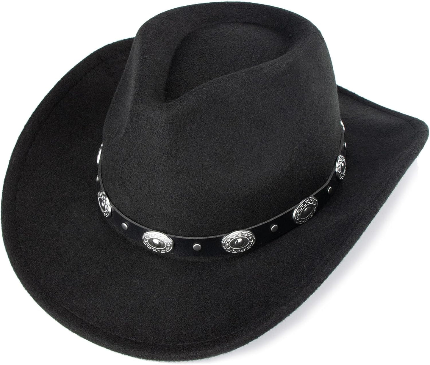 Black-round Metal Buckle Belt