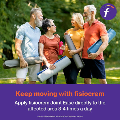 Fisiocrem Joint Ease – Temporary Relief for Mild Arthritis & Mild Osteoarthritis Symptoms, Non-Greasy, Easily Absorbed Gel with Arnica, Boswellia & Menthol, Supports Joint Mobility & Comfort (100g)