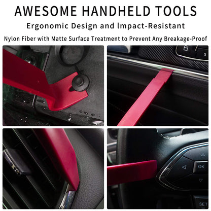 Wetado Trim Removal Tool, Car Upholstery Repair Kit, Car Door Audio Panel Trim Removal Set, Fastener Terminal Remover Tool Set Clips Pry Kit Auto Clip Pliers (8PCS Red)