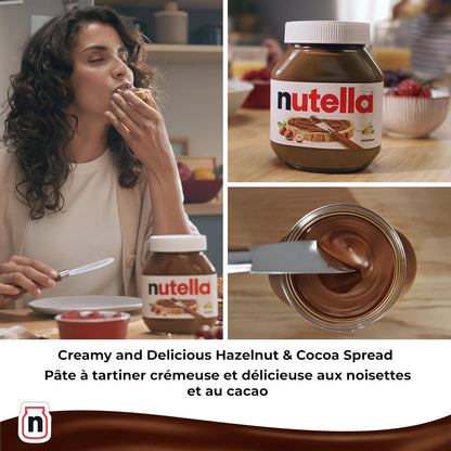 NUTELLA Hazelnut Spread with Cocoa for Breakfast; Bulk 1 Kilogram Jar (Pack of 2)