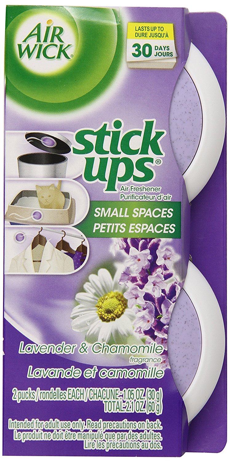 Airwick Stick Ups Air Freshener, Sparkling Citrus,Small Space Odor Eliminator, 2 Count