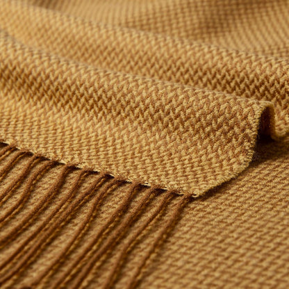 Cozy Up with the BOURINA Herringbone Throw Blanket