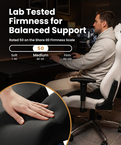 Everlasting Comfort Doctor Recommended Memory Foam Seat Cushion for Office Chairs & Car - Ergonomic Office Desk Accessories - Cushions for Tailbone Pain Relief, Sciatica & Back Support Pillow