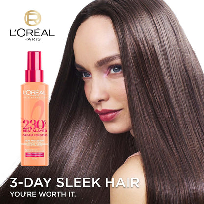 L'Oréal Paris Hair Expertise Dream Lengths Heat Slayer Haarserum, Hitzeschutz Spray für Haare, Leave-In Anti-Frizz, 130ml (Verpackung kann variieren)