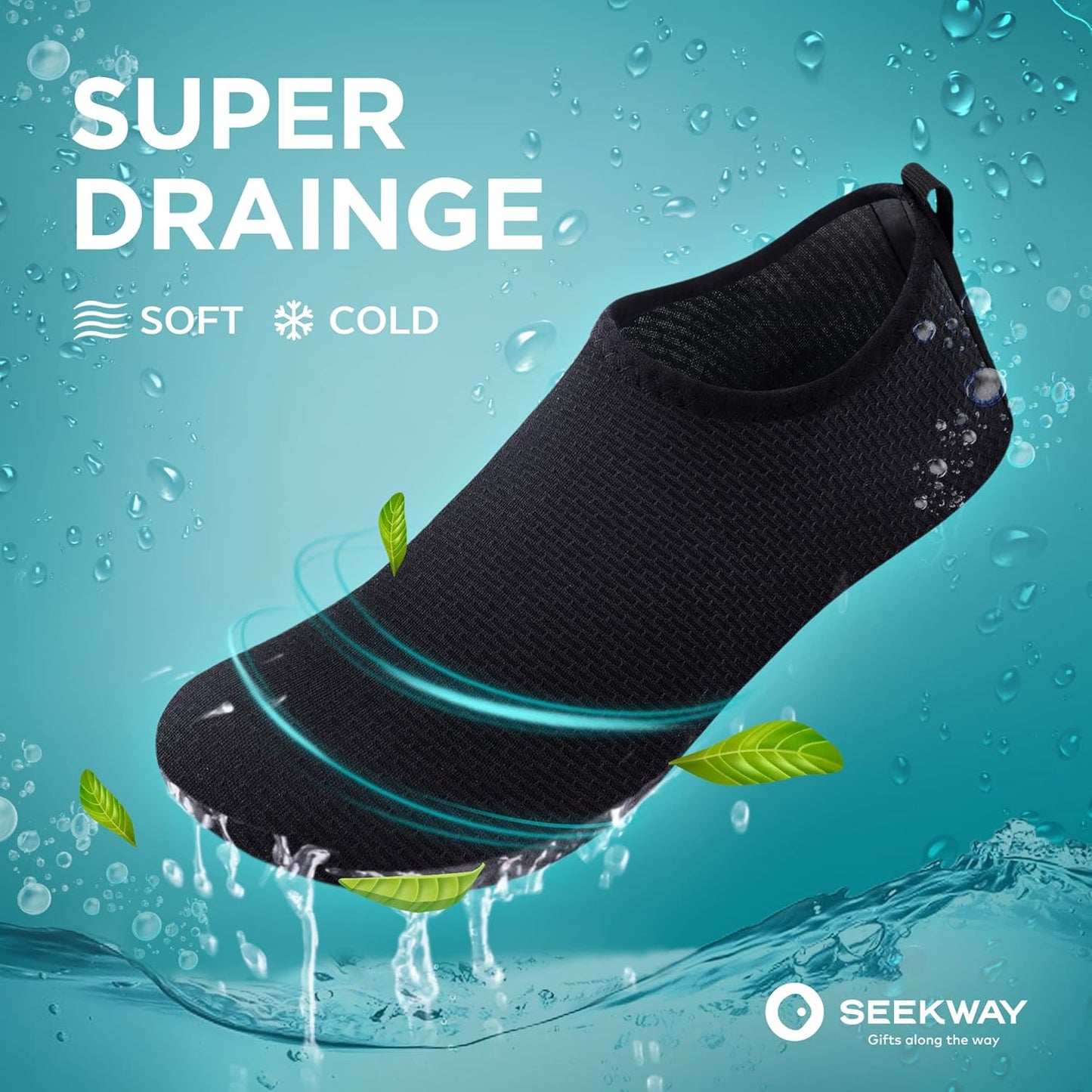 SEEKWAY Wasserschuhe Damen Herren Schnelltrocknend Badeschuhe Aquaschuhe Barfuß Rutschfest Schwimmen Pool Outdoor Surfen Fluss See Yoga
