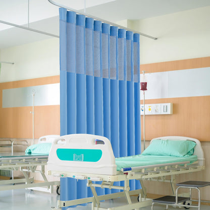 Inherent Flame Retardant Hospital Curtain Room Divider with Flat Hooks Cubicle Divider Privacy Medical Curtain for Hospital, Medical Clinic, Lab(1 Panel, 5x8FT,Grey)
