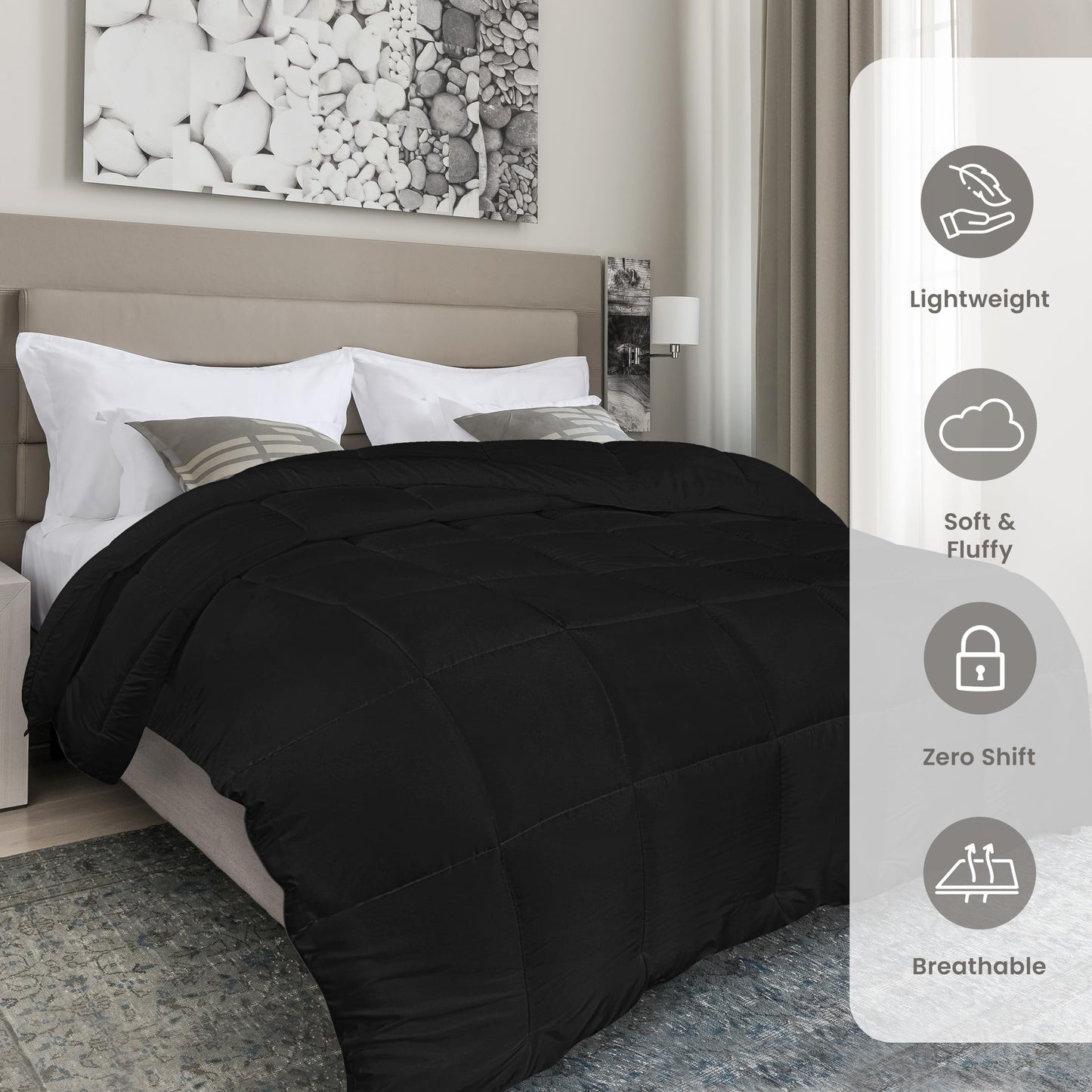 Utopia Bedding Steppbetten Queen-Größe, Ganzjahres-Bettdeckeneinlage, Daunenalternative Box-gesteppte Bettdecke mit Ecklaschen, Maschinenwaschbar (Weiß)