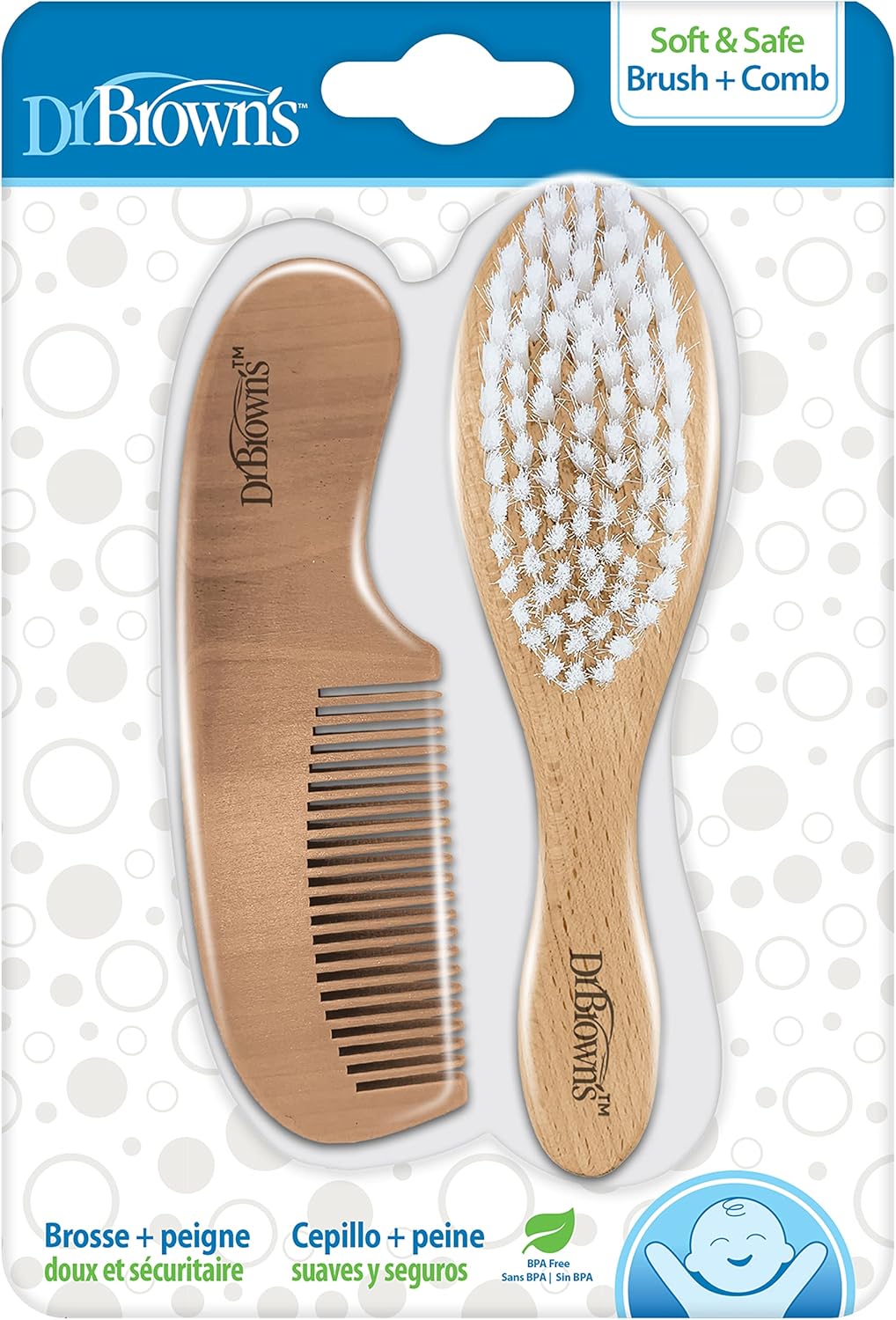 Dr. Brown's™ Soft and Safe Baby Brush + Comb