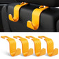 Amooca 4-Pack Car Headrest Hooks Vehicle Storage Organizer for Purses Handbags Groceries Backpack Coats –Holds 55lbs 360° Rotating Black