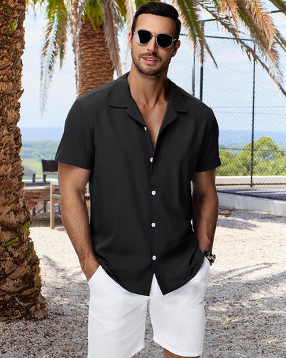 HMIYA Herren Hawaiihemden Kurzarm Button-Up Hemd Herren S-3XL