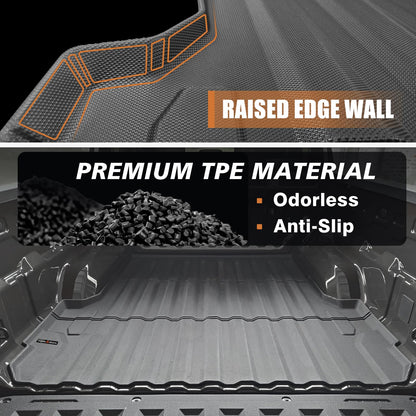 TripleAliners Truck Mat Compatible with 2019-2026 Chevy Silverado 1500 / GMC Sierra 1500 6.6FT Accessories, Truck Bed Mat Heavy Duty Custom Fit All Weather Protection TPE Pickup Liner, Standard Bed