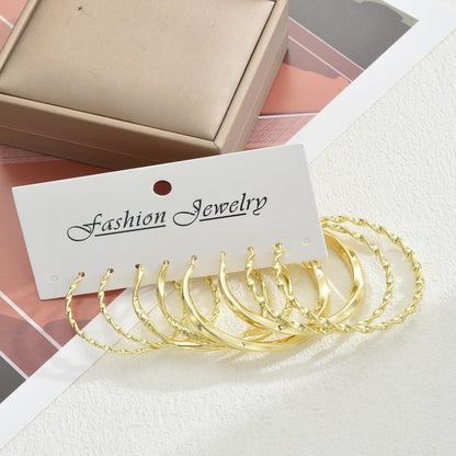 42 Paar goldene Creolen für Damen, Modisches klobiges Perlenohrring-Multipack, gedrehter Statement-Ohrring-Pack, hypoallergene kleine große Creolen für Geburtstagsfeiern (Gold-42 Paare)