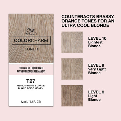 COLORCHARM Permanente Flüssigtönungen | Neutralisiert Gelbstich | Frei von Parabenen | Vegan | T18 Hellstes Aschblond | 41 ml