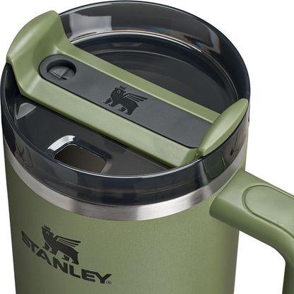 Vaso Stanley Quencher H2.0 con asa y pajita de 40 oz | Tapa Flowstate de 3 posiciones | Compatible con portavasos para viajes | Vaso térmico de acero inoxidable | Sin BPA | Arándano