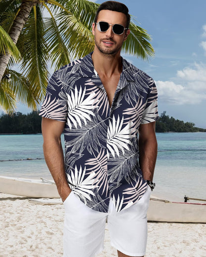 HMIYA Herren Hawaiihemden Kurzarm Button-Up Hemd Herren S-3XL