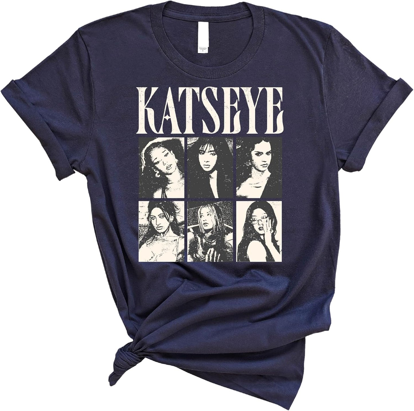 KATSEYE Vintage Style Photo Collage T Shirt - A Retro Pop Culture Casual Streetwear Tee