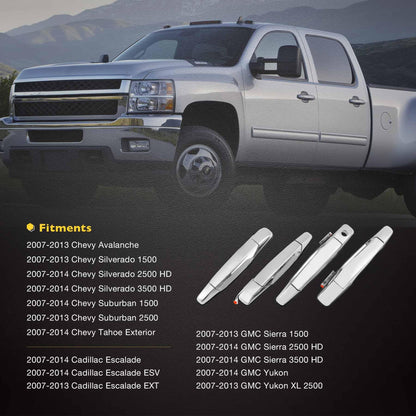Außenliegender Chrom-Türgriff vorne links Fahrerseite | Ersatz für 2007-2013 Chevy Silverado Suburban Tahoe Avalanche GMC Sierra Yukon Cadillac Escalade | Ersetzt# 20828258, 22738721, 25960525
