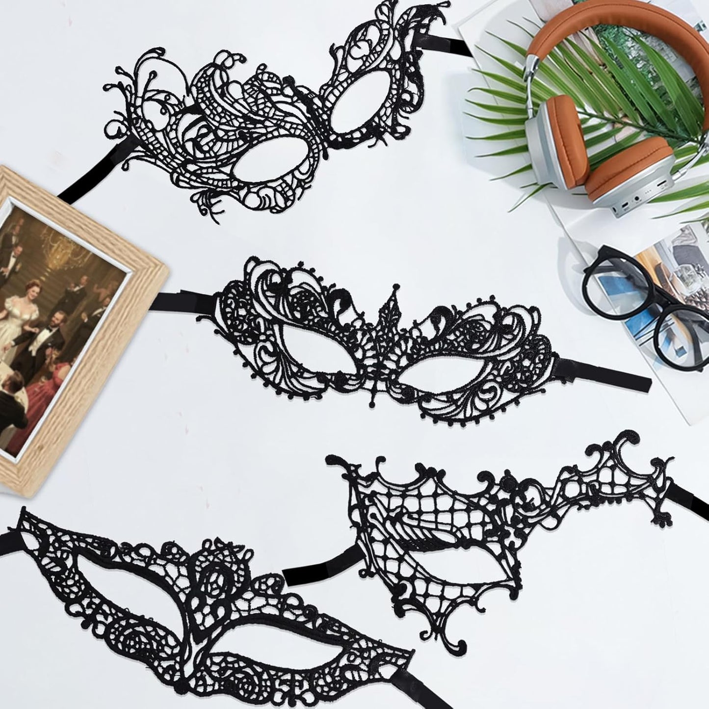 8Pcs Mardi Gras Masquerade Mask for Women Vintage Antique Lace Venetian Mask for Halloween Masquerade Party