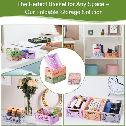 HUUSMOT 6-Pack Small Pastel Plastic Storage Baskets: A Colorful Solution for Clutter-Free Spaces
