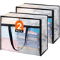 Lifewit 6 Pack Clear Blanket Storage Bags, Foldable Plastic Clothes Organizer with Zipper, Closet Organization Containers and Moving Bag for Comforter, Bedding, Duvet, 40L