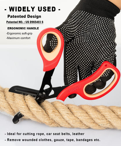 MEUUT 2 Pack Medical Scissors Trauma Shears for Left and Right Hand -Patented Bandage Scissors All Purpose with Non-Stick Blades, Surgical Grade Shears Stainless Steel EMT Scissors for Nurses EMT