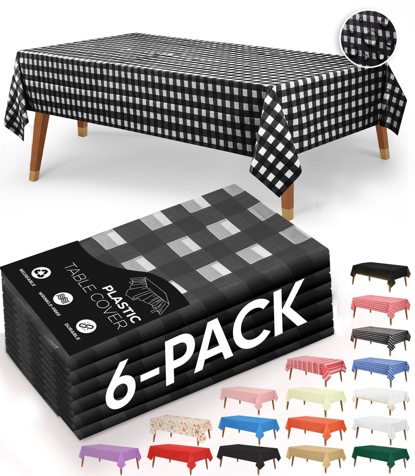 54X108 Inch - 6PCBlack Check