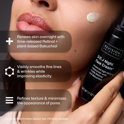 Revision Skincare D·E·J Night Face Cream®, Anti Aging Moisturizer, Antioxidant Rich with Retinol and Bakuchiol