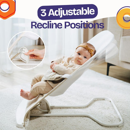 ComfyBumpy Ergonomische Babywippe – Inklusive Reise-Tragetasche – Sichere, tragbare Wippe mit verstellbarer Höhe – Babywippe, perfekt für Neugeborene (Grau)