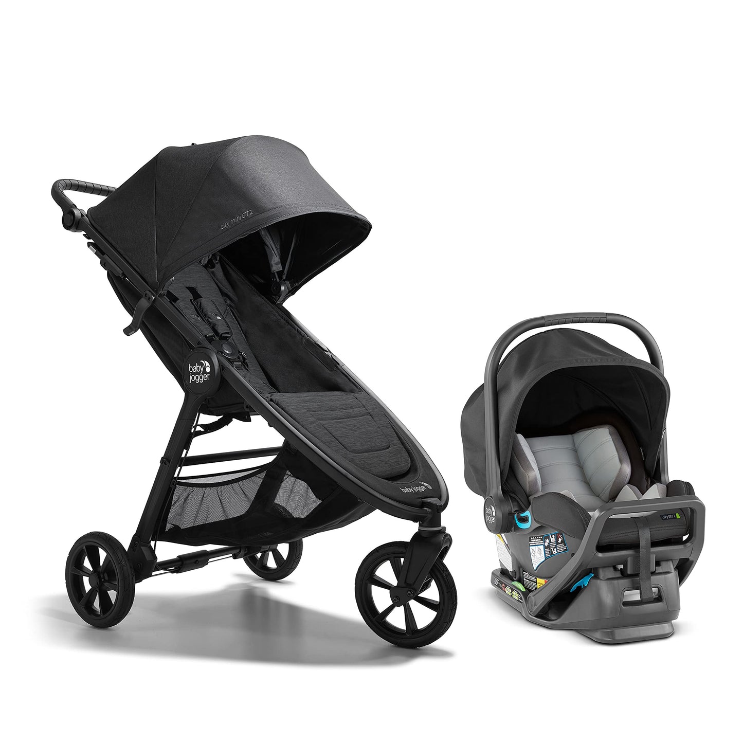 Baby Jogger® City Mini GT2 All-Terrain Double Stroller, Forever Air Rubber Tires, All-Wheel Suspension, Twin Stroller with Belly Bar, Leatherette Handlebar, Premium Fabric, Amazon Exclusive Pike Color