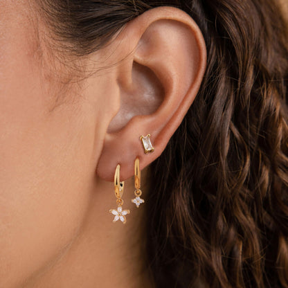Gold Earrings For Women, Dainty Huggie Earrings Stack 14K Gold Plated Pearl Dangle Earrings for Women Trendy Cute Hypoallergenic Unique Gold Earring Stack Fashion Gold Jewelry Gifts
