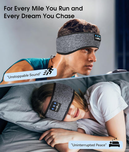 MUSICOZY Bluetooth 5.4 Schlaf-Kopfhörer-Stirnband, kabellose Schlaf-Kopfhörer-Schlafmaske Ohrhörer IPX6 wasserdicht für Seitenschläfer, Training, Laufen, Schlaflosigkeit, Reisen, Yoga, coole Tech-Gadgets, einzigartiges Geschenk