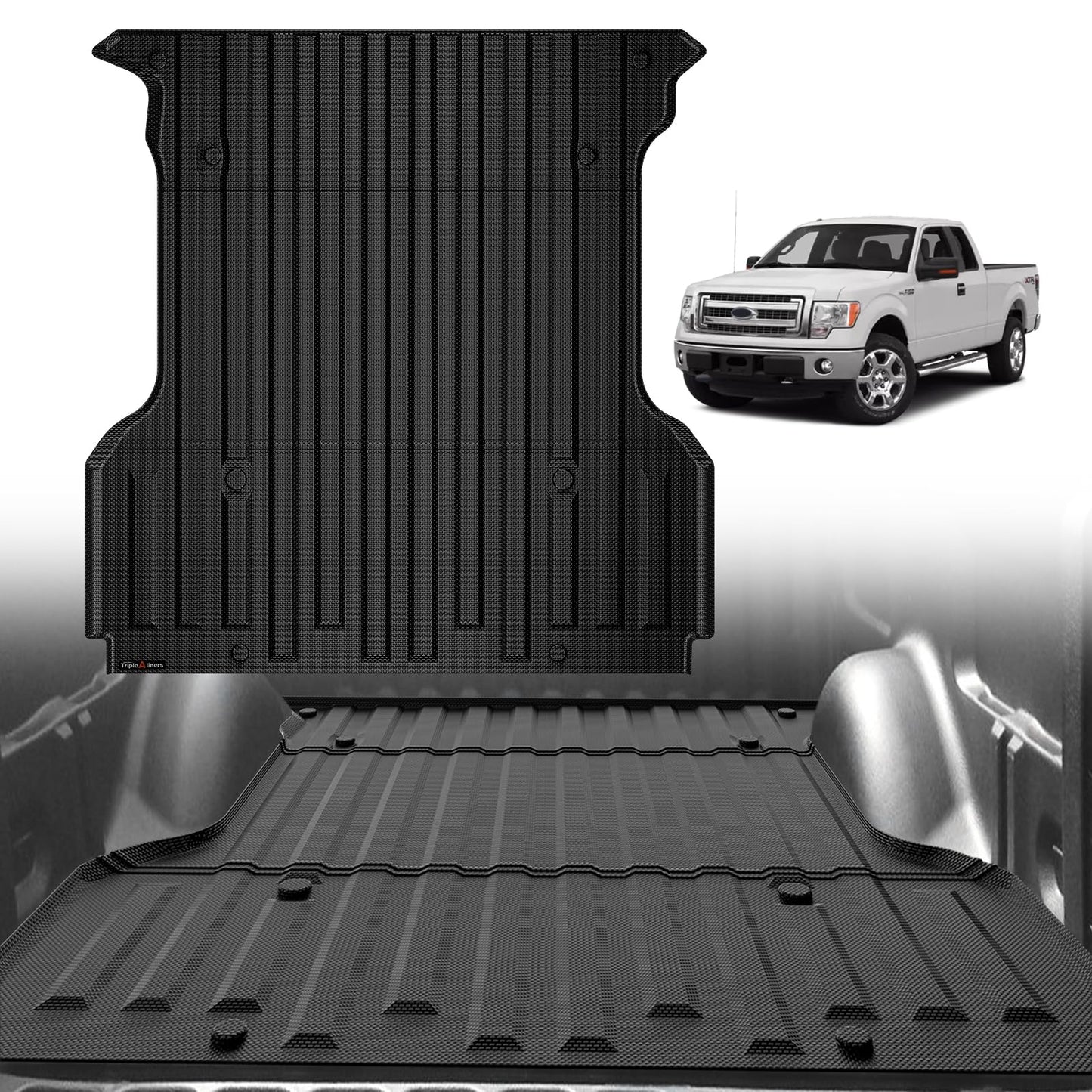 TripleAliners Truck Mat Compatible with 2019-2026 Chevy Silverado 1500 / GMC Sierra 1500 6.6FT Accessories, Truck Bed Mat Heavy Duty Custom Fit All Weather Protection TPE Pickup Liner, Standard Bed