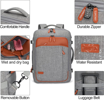 Lumesner Handgepäck Rucksack, extra großer 40L Flugzugelassener Reiserucksack für Damen & Herren
