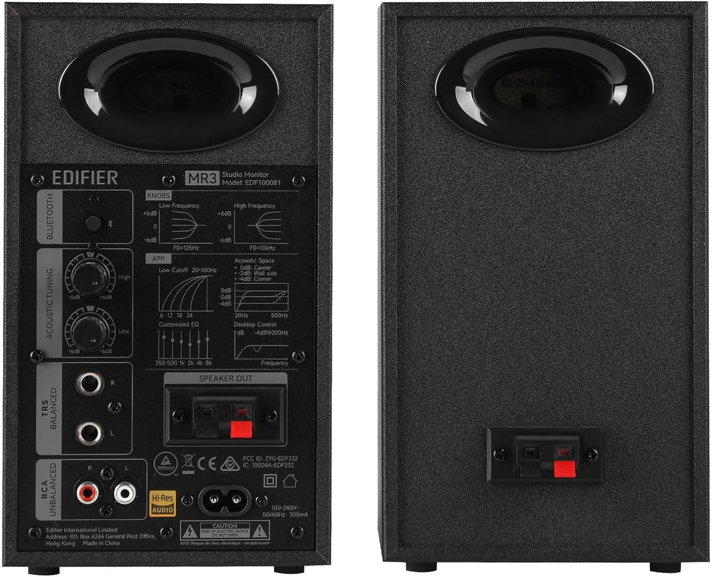 Edifier MR3 Powered Studio Monitor Lautsprecher, Hi-Res Audio Zertifiziert Bluetooth V5.4 Aktiver Regallautsprecher, 2.0 Computer mit Kopfhörerausgang Cinch AUX Symmetrischer TRS-Eingang (Schwarz)