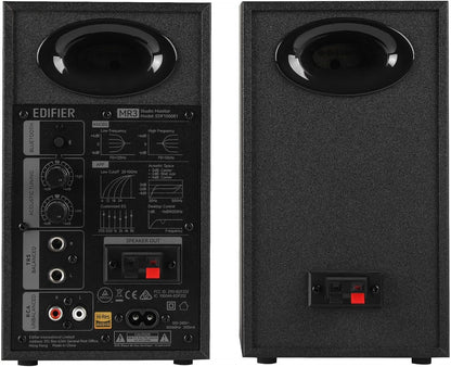 Edifier MR3 Powered Studio Monitor Lautsprecher, Hi-Res Audio Zertifiziert Bluetooth V5.4 Aktiver Regallautsprecher, 2.0 Computer mit Kopfhörerausgang Cinch AUX Symmetrischer TRS-Eingang (Schwarz)