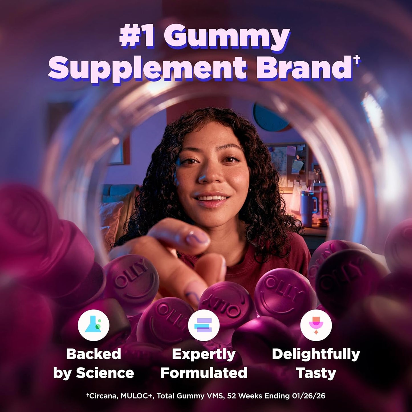 OLLY Sleep Gummy, 3mg Melatonin, L-Theanine, Chamomile, Lemon Balm, Sleep Aid, BlackBerry, 90 Count (Pack of 12)
