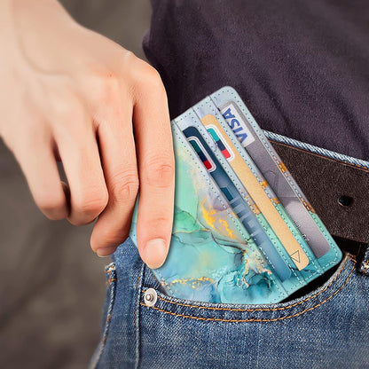Fintie Schlankes, minimalistisches Fronttaschen-Portemonnaie, RFID-blockierendes Kreditkartenetui, Kartenhüllen mit Ausweisfenster für Herren und Damen
