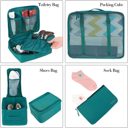 BAGAIL 8er Set Packwürfel Gepäckorganizer für Reisezubehör
