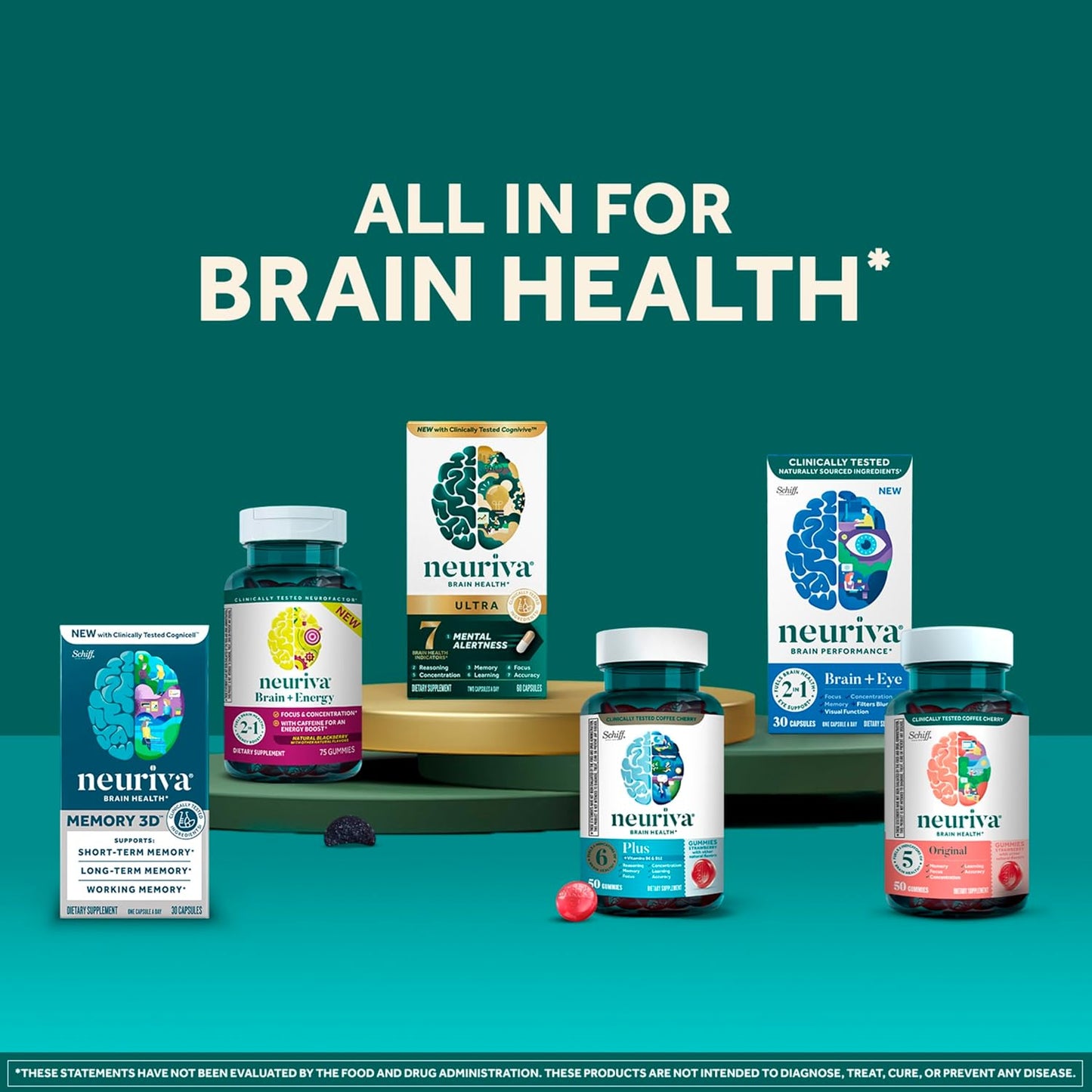 Neuriva Neuriva Brain Performance - Original Gummies 12/50 Ct., Strawberry, 50 Count