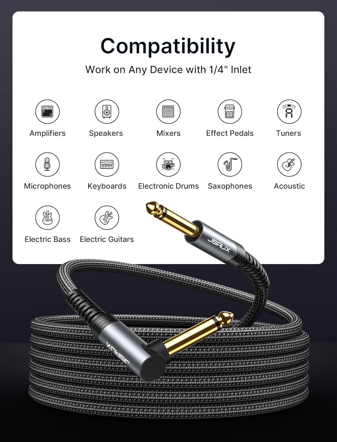 JSAUX Guitar Cable 10 ft - A Game-Changer for Musicians?