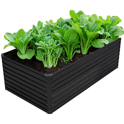 DIIYIV Galvanized Raised Garden Bed Kit Outdoor Patio,6x3x2ft Large Rectangular Metal Planter Boxes,Deep Root Box Planter for Gardening,Vegetables,Flowers,Herbs-Silver