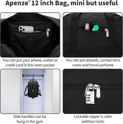 Kleine Sporttasche 18 Zoll Handgepäck Reisetasche für Wochenendtrips Sport-Schwarz