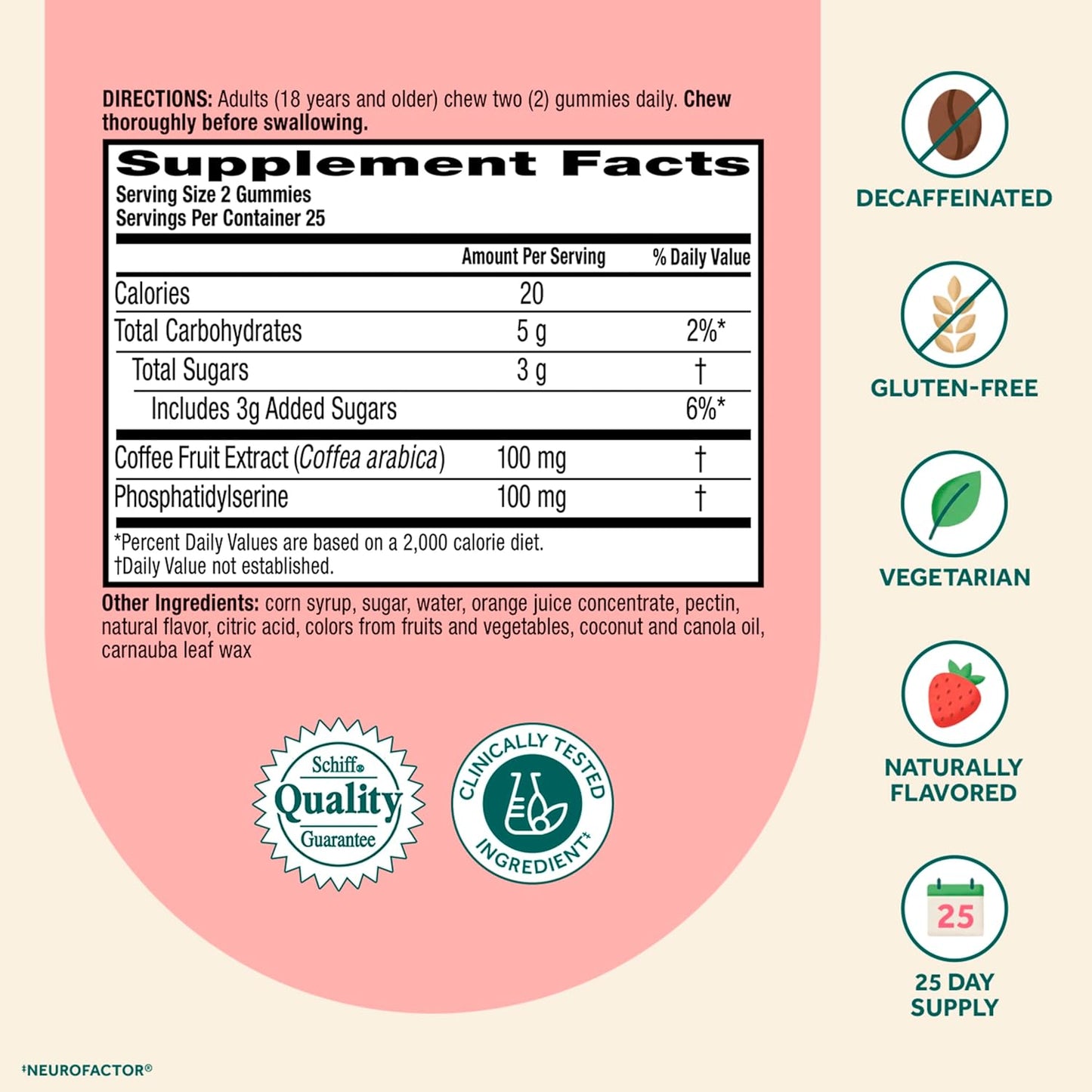 Neuriva Neuriva Brain Performance - Original Gummies 12/50 Ct., Strawberry, 50 Count